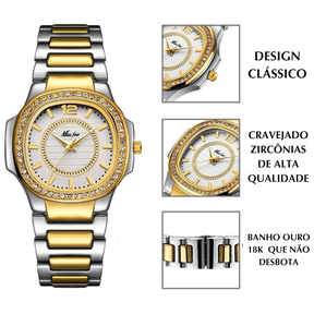 Relógio Feminino Minimalista Quartzo 36mm Genebra